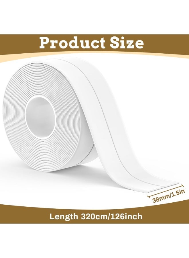 Self Adhesive Caulk Strip, Waterproof Bath Sealant Strip Tape, Mold Resistant Sealing Tape for Kitchen Sink, Toilet, Bathtub, Window Edge, 3 Rolls - Image 2